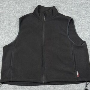 Woolrich Mens 2XL Black Polartec Fleece Vest Full Zip Outdoor Gorpcore